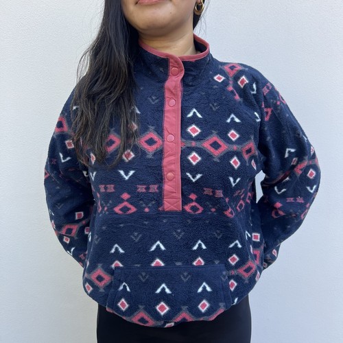 Vintage Women’s Retro Fleece Sweater, Size XXL geometrical OEKO-TEX Pullover - Picture 3 of 7