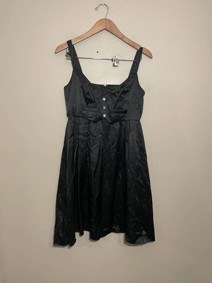 VOOM by JOY HAN VINTAGE Women's Tuxedo Dress Medium A Line Rhinestones Black - Image 2 of 4