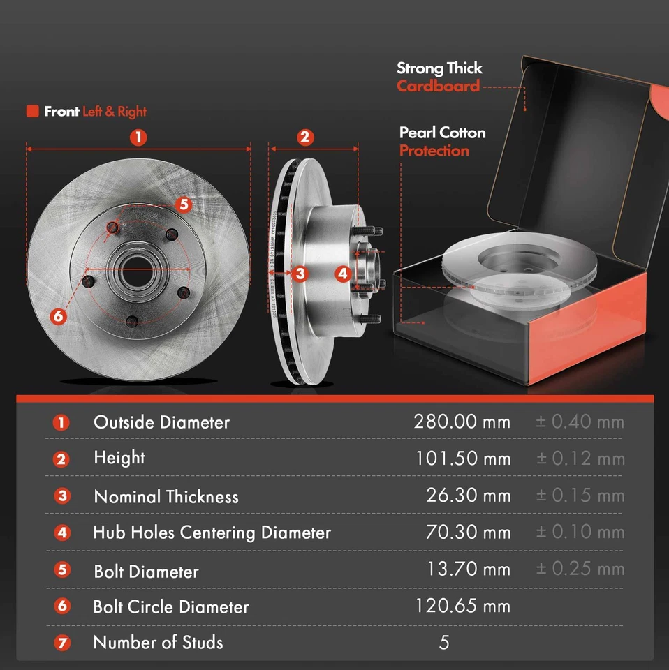Rotor de freno de disco delantero y pastilla de freno para Chevy Camaro Skylark Buick Olds Pontiac Foto 2 de 4