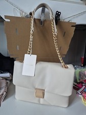 Primark Ladies Cream Faux Leather Chain Handle Handbag BNWT