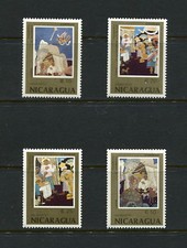 F628  Nicaragua 1987   art paintings Nativity Christmas  4v.    MNH  