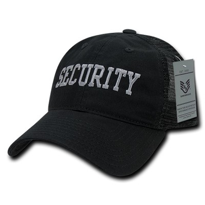 Black Security Officer Guard Agent Low Crown Polo Trucker Baseball