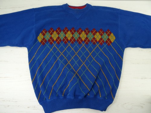 Vintage Tommy Hilfiger Pullover Herren XL Blau Argyle Crew 90er - Bild 3 von 9