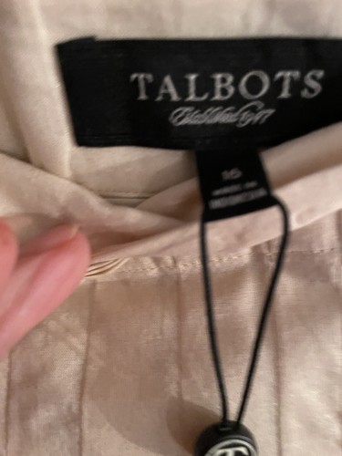 NWT Talbots SZ 16 Ivory Cream Shimmer Pleated Knee Length Full Lined Skirt $139 - Picture 5 of 7