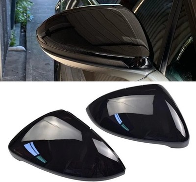 1 Pair Rearview Mirror Cover Left Right Side Mirror Covers Caps for VW Black