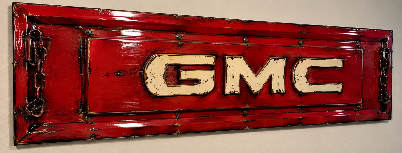 36" Vintage GMC Metal Tailgate Wall Sign – Rustic Garage & Truck Decor