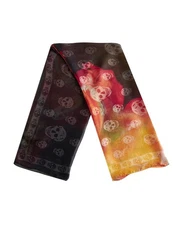 (NO CUSTOMS TAX) ALEXANDER MCQUEEN red & black skull motif stole scarf authentic