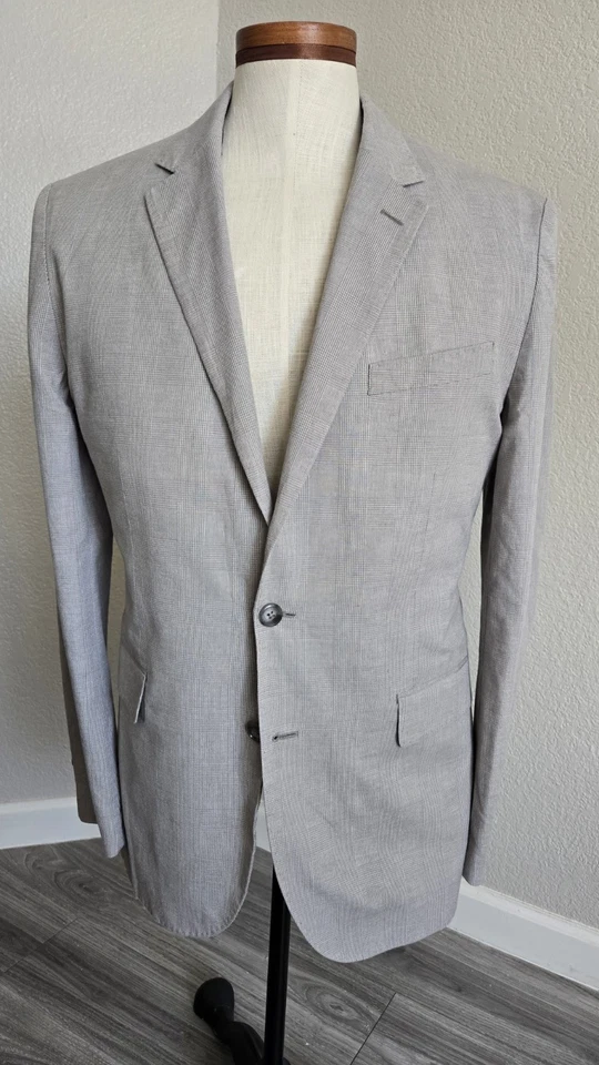 Blazer Abrigo Deportivo J.Crew 42R "Nuevo" Deconstruido Sin Forro Lino y Algodón Gris. Foto 2 de 4