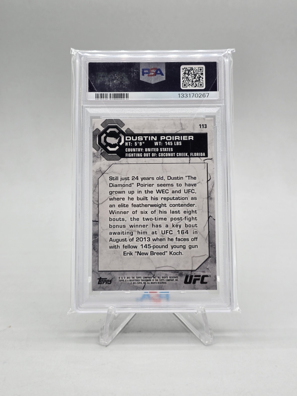2013 Topps UFC Bloodlines Dustin Poirier #113 PSA 10 