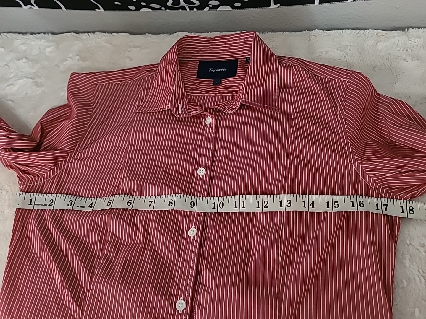 Facconable Button Front Striped Shirt Womens Size… - image 7