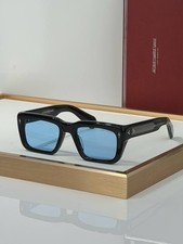 Jacques Marie Mage SANDRO Sunglasses Black Frame Blue Lenses 51-22-145 JMM
