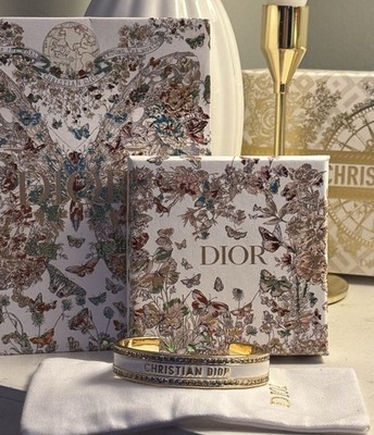 Dior Night Code Bangle Bracelet Gold-White Crystal