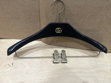 Gucci Black Wooden Hanger With Brass Logo