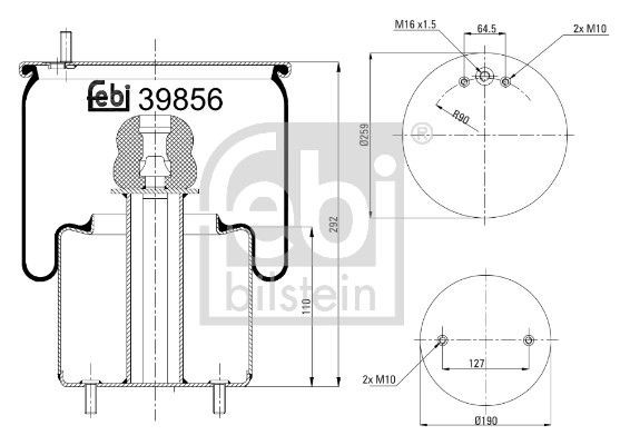 Febi Bilstein Federbalg, Luftfederung 39856-image