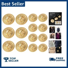 Gold Buttons, Ymapinc 14Pcs Metal Gold Blazer Buttons Set 18Mm 23Mm Gold Buttons