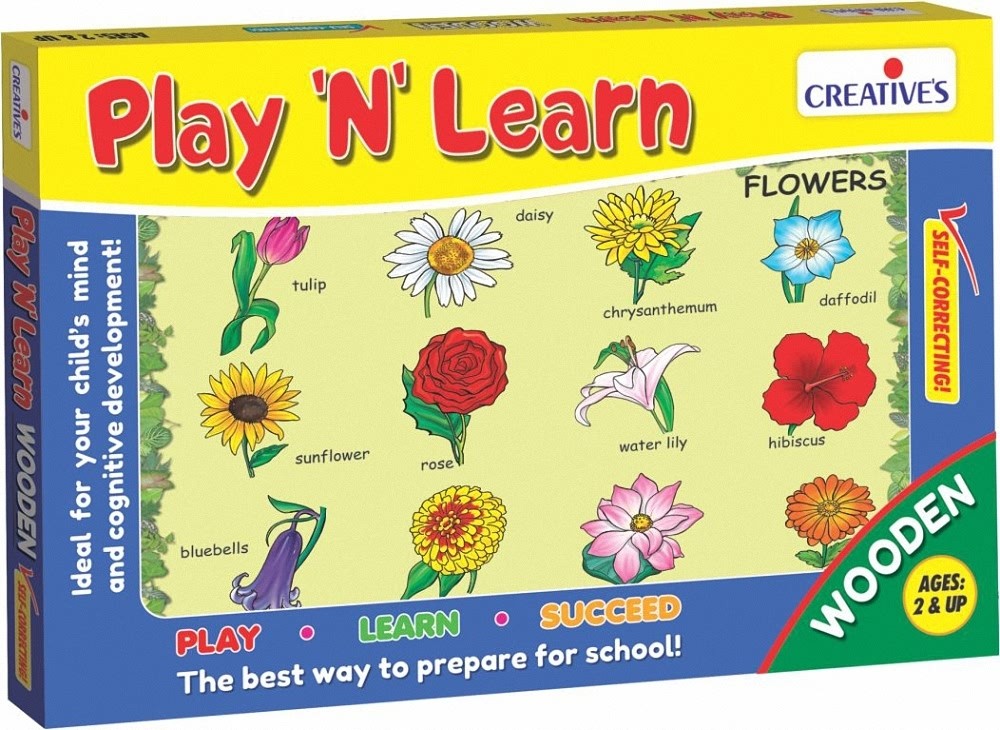 CRE0336 - * Creative Educational - Play N  Learn-Wooden   Flowers