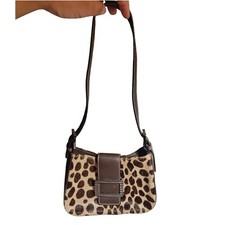 Italian Leather Clutch Bag with Pony Hair, Suede & Embossed Snakeskin Western Design — listing 3