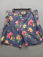 Sonoma Men Board Shorts Size XXL Navy Floral Relaxed Fit Beach Swim Stylish