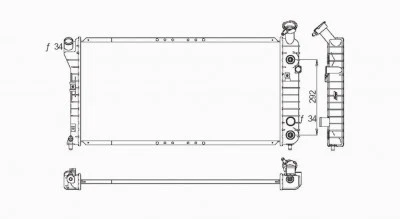 Radiador para 97-99 Buick Century 3,1/3,8 L automático fila única sin sobrealimentador Foto 2 de 4