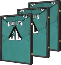 Jersey Frame Display Case 3 Pack Large Sports Jersey Display Case, Lockable Shad