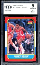 Rodney McCray Rookie Card 1986-87 Fleer #71 BGS BCCG 9. rookie card picture