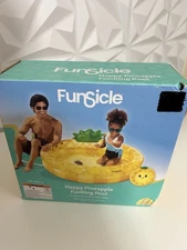 FunSicle Happy Pineapple Inflatable Kids Pool 48”x12” Ages 2+ Outdoor Water Play