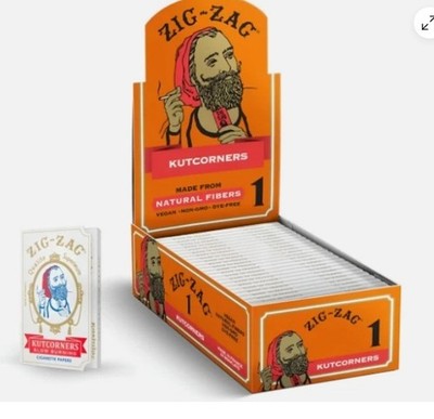 ZIG ZAG KUTCORNERS Cut Corners ROLLING CIGARETTE PAPER Slow Burning 24 pks