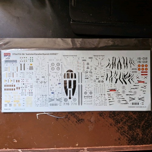 Academy 1/72 F/A-18A Hornet (Kanada, Australien, Spanien) Bausatz Decals