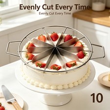 Cake Divider 10 Equal Portions Stainless Steel Pie Slicer for Home Baking Party