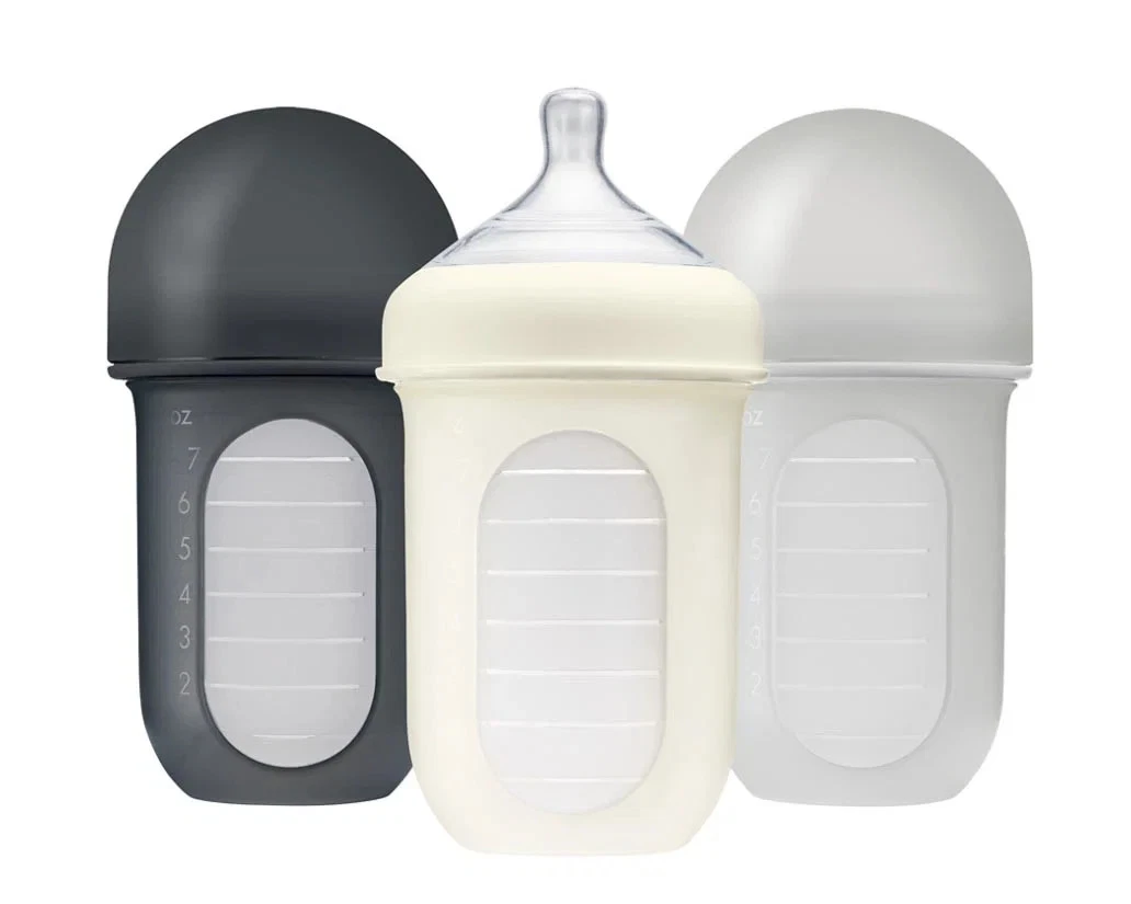 Gray 8 oz. Silicone Pouch Bottle 3 Pack