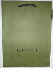 Gucci Medium Shopping Gift Green Bag 10  x 13  x 5  