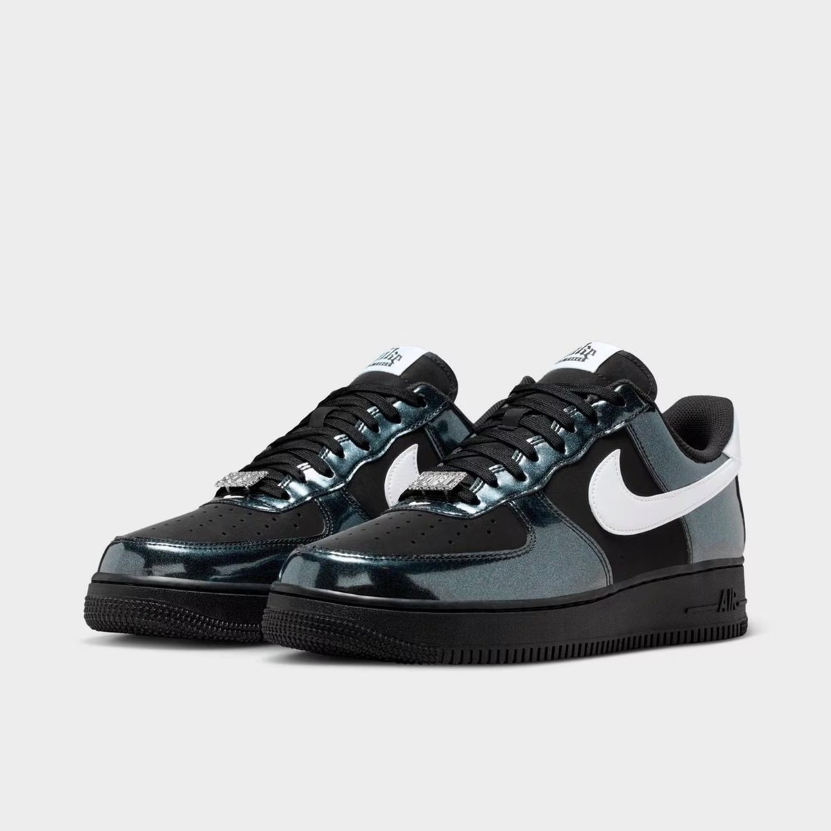 New Nike Air Force 1 Low LV8 Glam Rock Black White Tuxedo Patent 