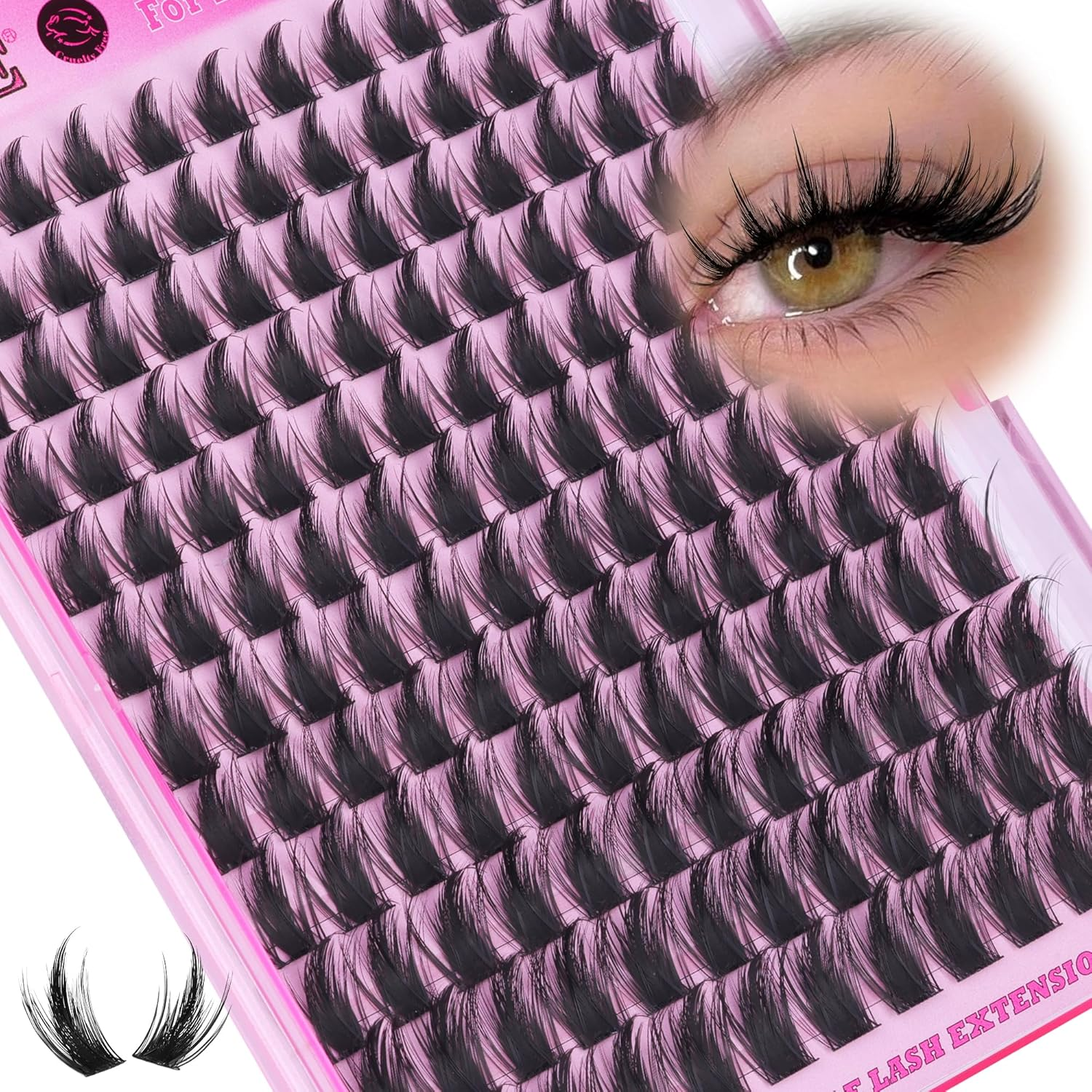 Manga Lash Clusters Wispy Cluster Eyelash Extensions with Spikes Anime Natural E