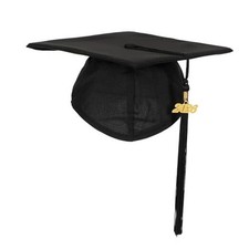 Unisex Matte Graduation Cap with Tassel Year Charm One Size Standard Black