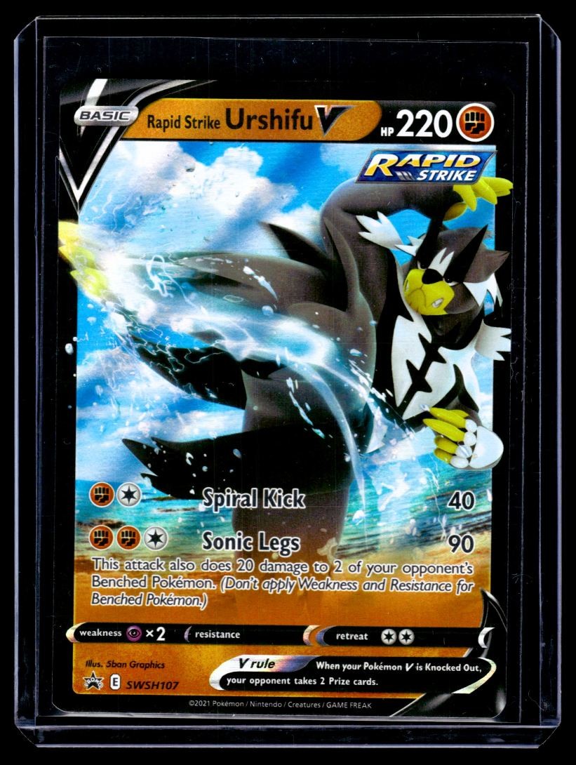 2021 TCG Pokémon #107 Urshifu V SWSH107 Holo Black Star Promo Rapid Strike 