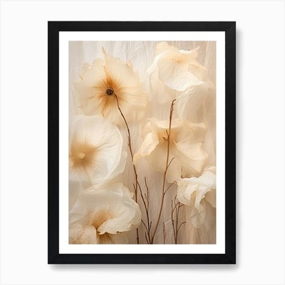 Boho Dried Flowers Morning Glory 5  Framed Wall Art Poster Canvas Print Picture