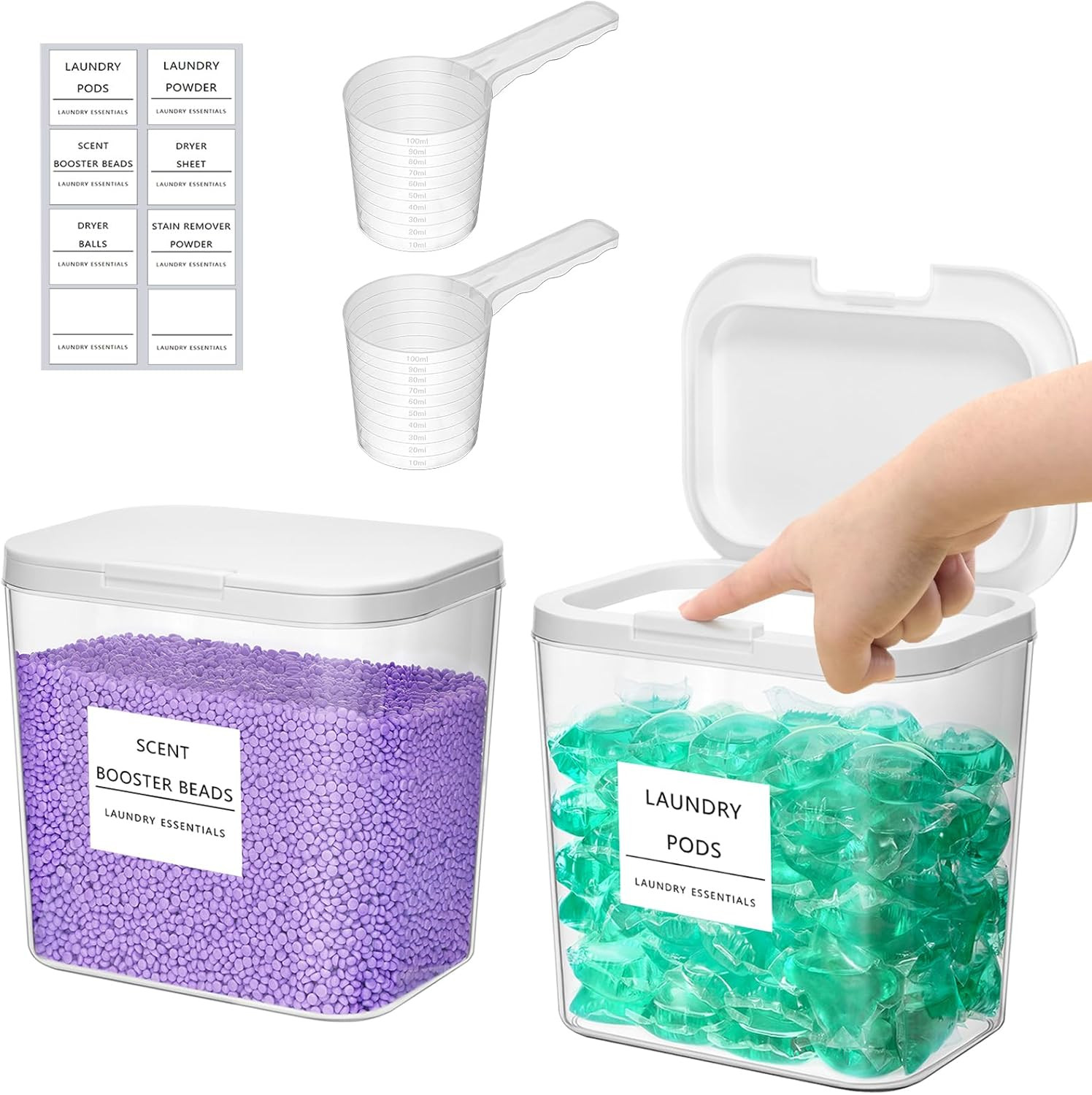 Set Dispenser Professionale Detersivi | 2 Contenitori Plastica Alta Qualità