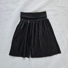 Givenchy Black Pleated Metallic Mini Skirt Size 10 / S Luxury Designer