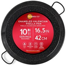 Enameled Paella Pan (Carbon Steel, 16.5 in - 42 cm (10 Servings)) Carbon Steel