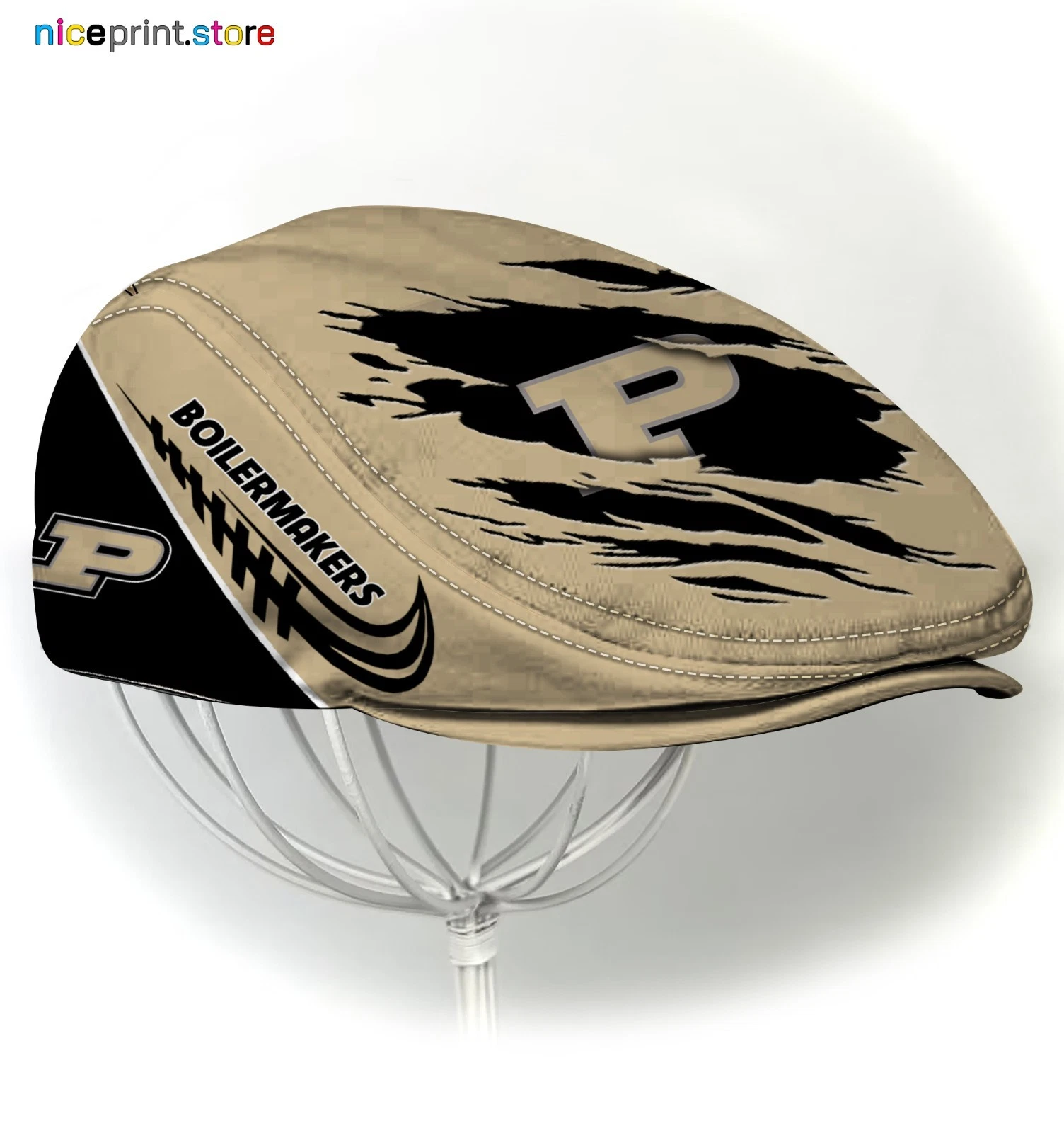 Purdue Boilermakers Jeff Cap, Golf Cap Driving Cap Newsboy Cap