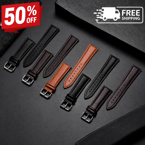 18mm 20mm 22mm Genuine Leather Watch Band Strap Bracelet