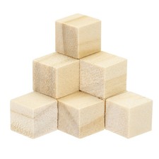 100Pcs Crafts Wooden cube Square HandiCrafts Natural Solid Wood Crafts Blocks