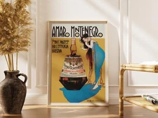 Amaro Montenegro Poster – Retro Cocktail Bar Food & Drink Wall Art