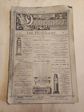 Product Image: Antique August 1887 Western Druggist Pharmacist Magazine Chicago Ads & Articles