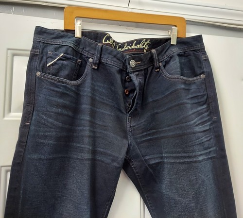 CULT OF INDIVIDUALITY HAGEN HERREN DISTRESSED DUNKLE WASCHUNG RELAXED JEANS GRÖSSE 38X34 - Bild 5 von 12