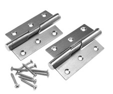 1 Pair 3 Inch 76mm Stainless Steel Rising Butt Handed Lift Off Door Hinge Left