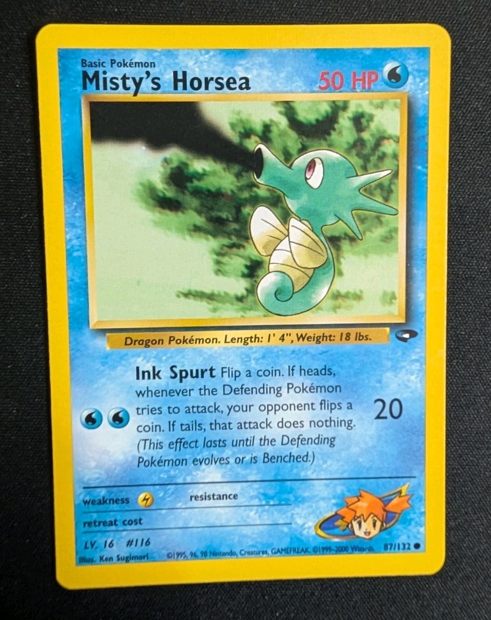 Misty's Horsea 87/132 Common Gym Challenge Pokemon Unlimited Lightly Played