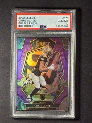 2022 Panini Select Premier Level Chris Olave Purple Prizm 64/75! PSA 10 Pop 9!🔥