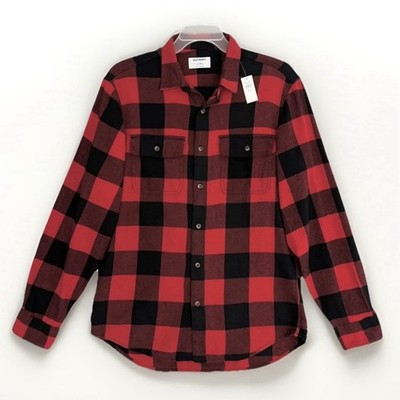 Old Navy Mens Double Brushed Flannel Button Front Shirt Large Tall Plaid NWT
