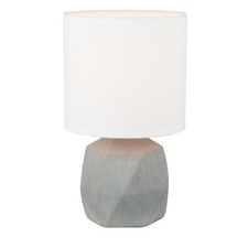 Modern 27cm Concrete Table Lamp Bedside Light with White Shade